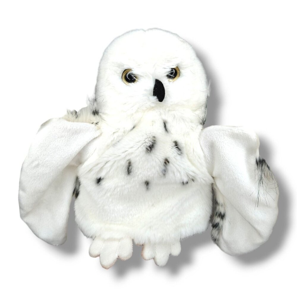 Douglas Snowy Spotted Owl Full Body Puppet Lifelike Plush Harry Potter Hedwig
